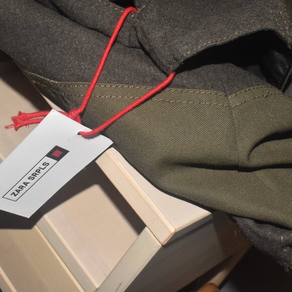 NWT Zara Surplus Arm Green Patch Work Overnight Large Tote Bag - Picture 4 of 7